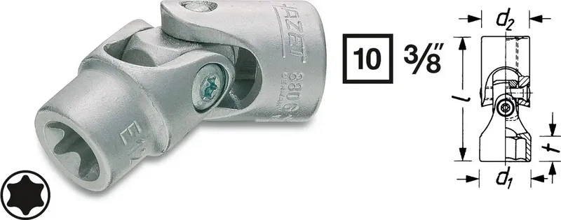 Hazet 880G-E14 Gelenk-Steckschlüsseleinsatz 3/8 (10 mm) 880G-E14 de Hazet – image du produit