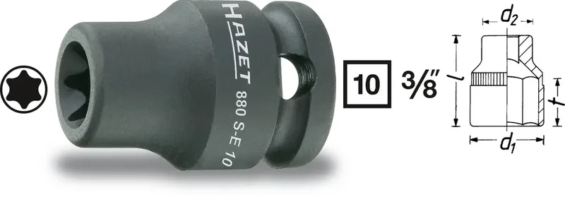 Hazet 880S-E10 Kraft-Steckschlüsseleinsatz 3/8 (10 mm) 880S-E10 by Hazet – product image