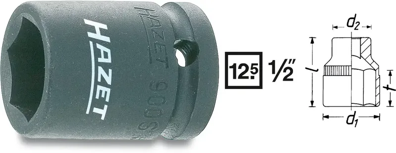 Hazet 900S-19 Kraft-Steckschlüsseleinsatz 1/2 (12.5 mm) 900S-19 de Hazet – image du produit