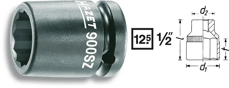 Hazet 900SZ-13 Kraft-Steckschlüsseleinsatz 1/2 (12.5 mm) 900SZ-13 de Hazet – image du produit