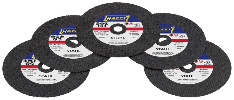 Hazet 9033P-08/5 9033P-08/5 Trennscheibe gerade 100 mm 5 St. Stahl, Edelstahl fra Hazet – produktbillede