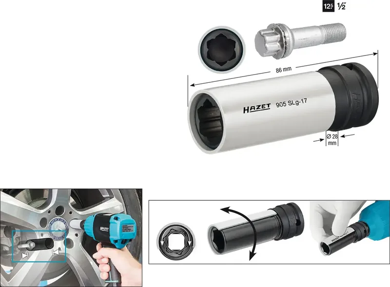 Hazet 905SLG-17 Kraft-Steckschlüsseleinsatz 1/2 (12.5 mm) 905SLG-17 fra Hazet – produktbillede
