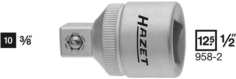 Hazet 958 958-2 Steckschlüssel-Adapter 3/8 Zoll Antrieb 1/2 (12.5 mm) 36 mm 1 St. von Hazet – Produktbild