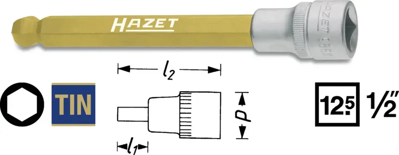 Hazet 986KK Steckschlüssel-Bit-Einsatz 1/2 (12.5 mm) 986KK-12 by Hazet – product image