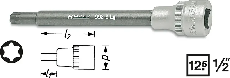 Hazet 992 Steckschlüssel-Bit-Einsatz 1/2 (12.5 mm) 992SLG-T50 von Hazet – Produktbild