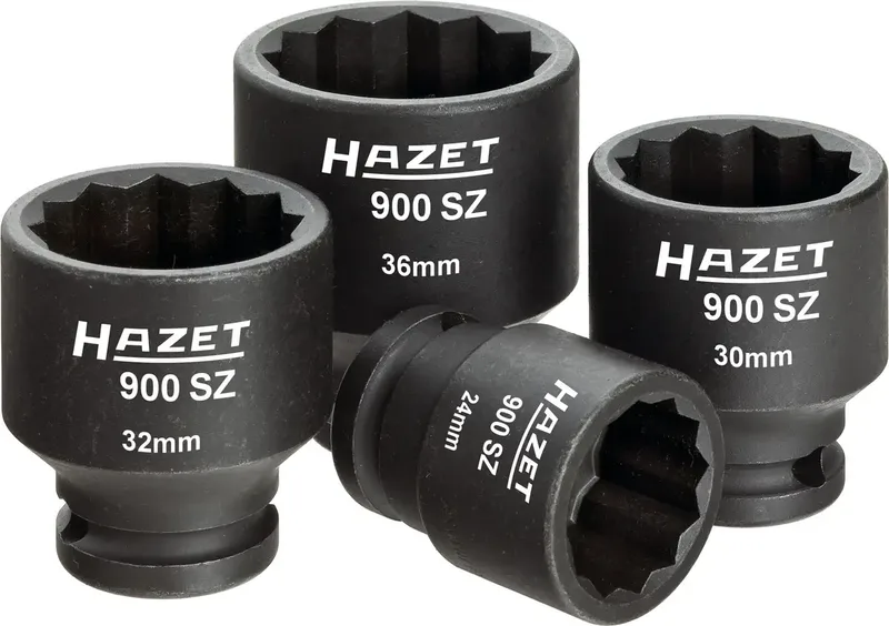 Kraft-Steckschlüsseleinsatz-Set 1/2 (12.5 mm) 4teilig 900SZ/4 de Hazet – image du produit