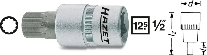Steckschlüssel-Bit-Einsatz 1/2 (12.5 mm) 990-10 von Hazet – Produktbild