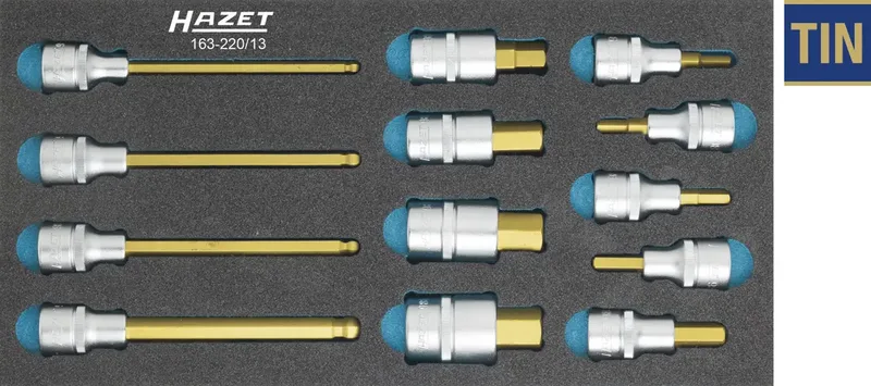 Steckschlüssel-Bit-Einsatz-Set 1/2 (12.5 mm) 13teilig 163-220/13 by Hazet – product image