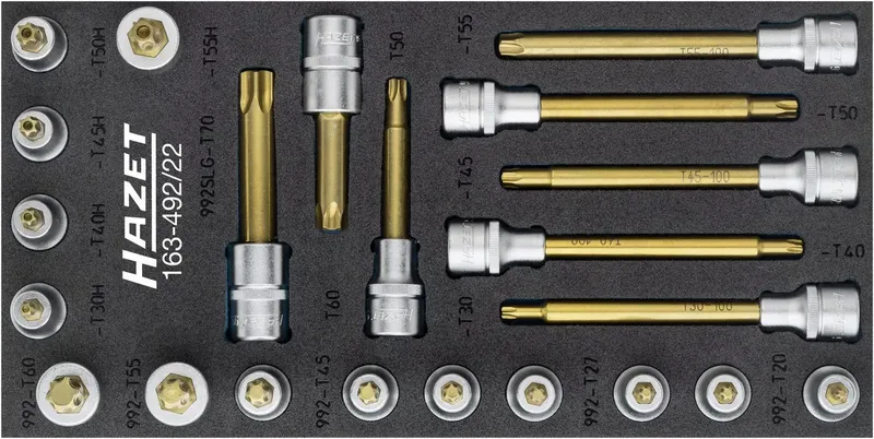 Steckschlüssel-Bit-Einsatz-Set 1/2 (12.5 mm) 163-492/22 by Hazet – product image