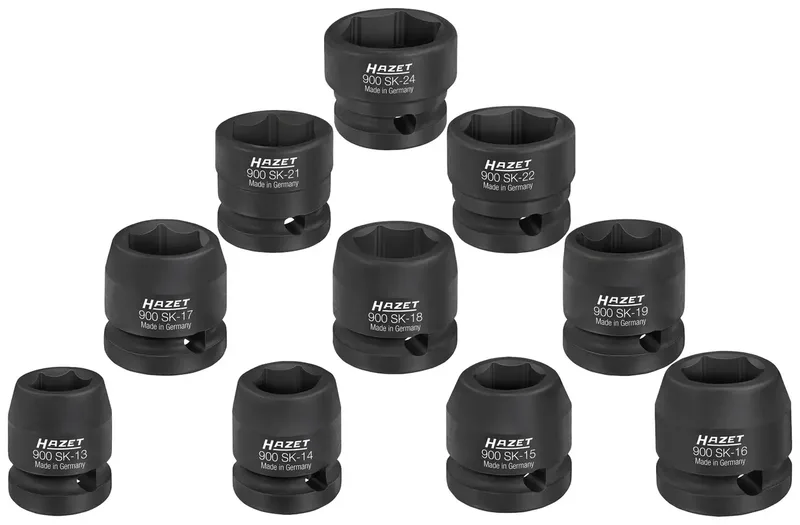 Jeu de douilles carré, 1/2 (12.5 mm) 10 pièces 900SK/10 de Hazet – image du produit