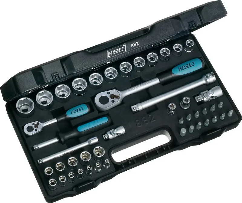 Steckschlüsselsatz metrisch 1/4 (6.3 mm), 3/8 (10 mm) 46teilig 882 von Hazet – Produktbild