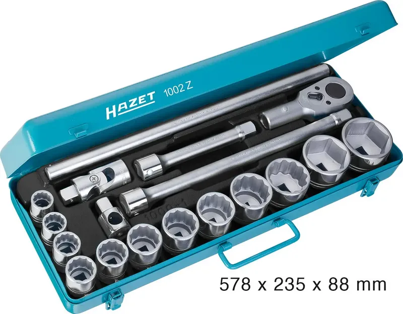 Steckschlüsselsatz metrisch 3/4 (20 mm) 18teilig 1002Z von Hazet – Produktbild