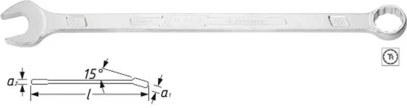 Steek-/ringsleutel lang 12 mm de Hazet, Argent – image du produit