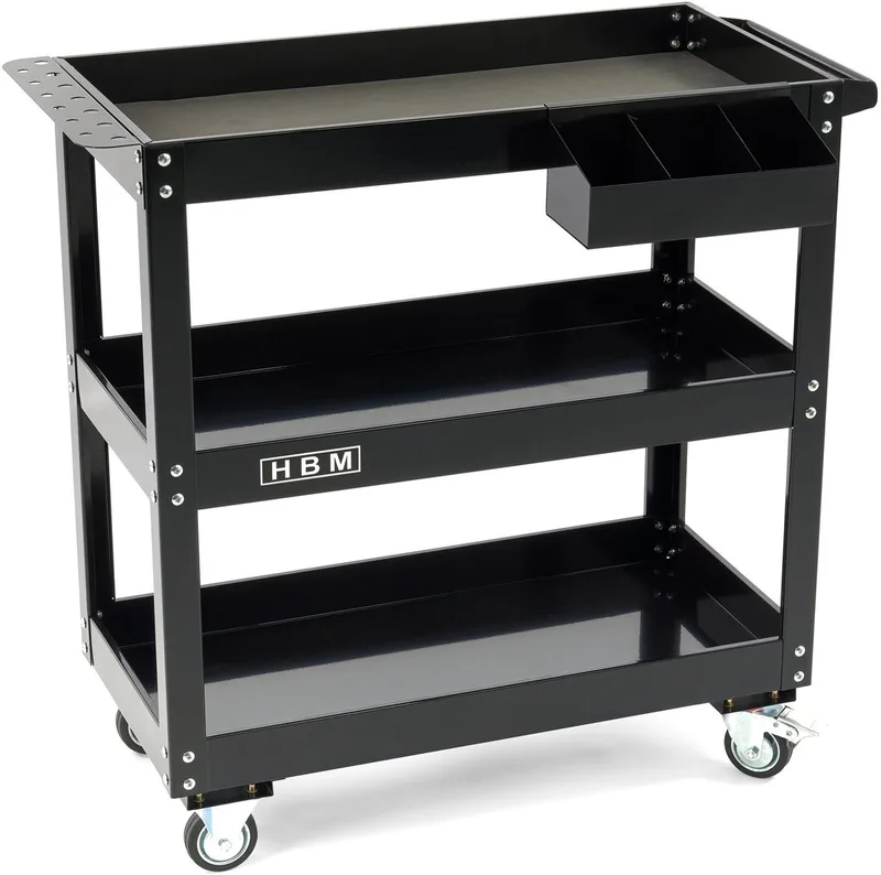 deluxe gereedschapstrolley 3-laags 76 cm, 90 kg draagvermogen de HBM, Neutraal – image du produit