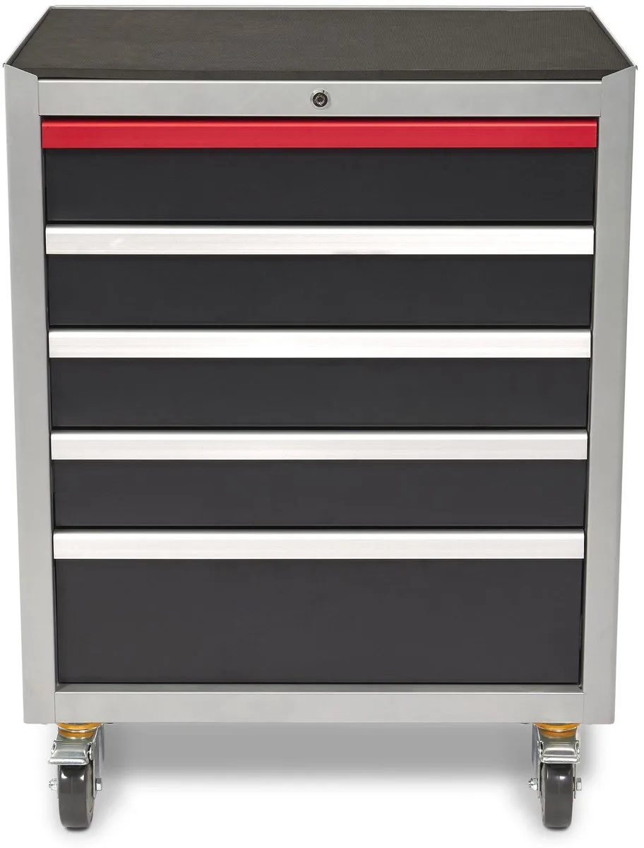 Deluxe Professionele Gereedschapswagen 5 Laden, zwart, 350 kg, 51 cm breed, 87,5 cm lang, 67,5 cm hoog von HBM, Neutraal – Produktbild