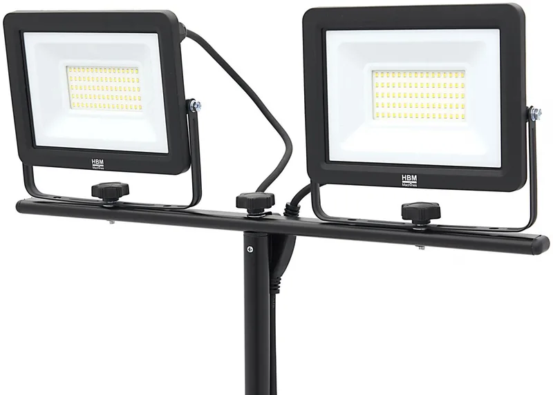 dubbele LED bouwlamp met statief 50W 4700 lm 5000K IP65 aluminium by HBM, Black – product image