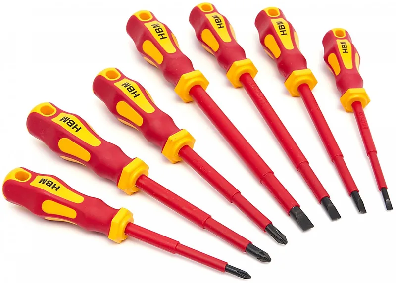 Geïsoleerde Schroevendraaierset VDE 7-delig de HBM, Rouge – image du produit