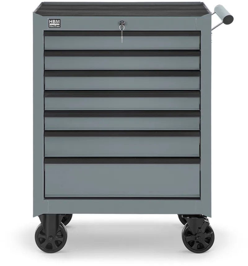 gereedschapswagen grijs, 7 laden, plaatstaal, 68 x 45,8 x 95 cm, max. 250 kg de HBM, Neutraal – image du produit