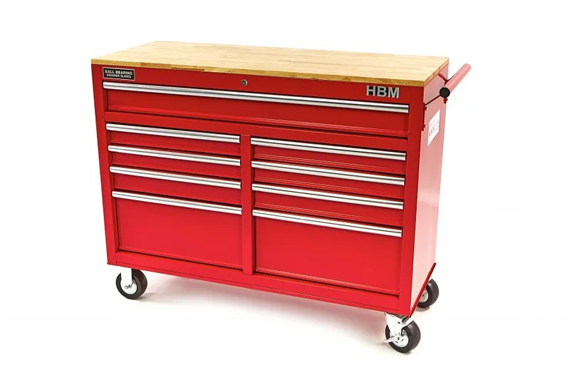 Gereedschapswagen / werkbank 125 cm ROOD van HBM – productafbeelding