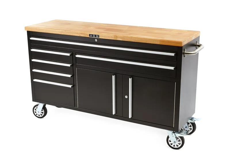 Gereedschapswagen / werkbank 170cm ZWART van HBM – productafbeelding