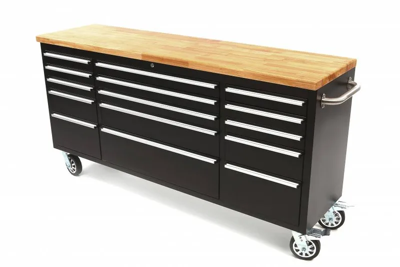 Gereedschapswagen / werkbank 199cm ZWART van HBM – productafbeelding