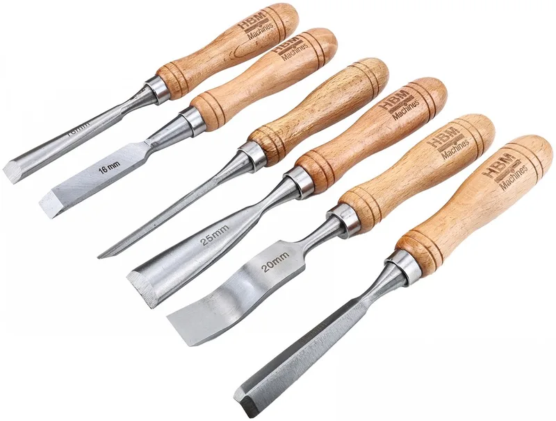 Gutsenset en Steekbeitelset 7-delig met Houten Hamer 220 mm de HBM – image du produit