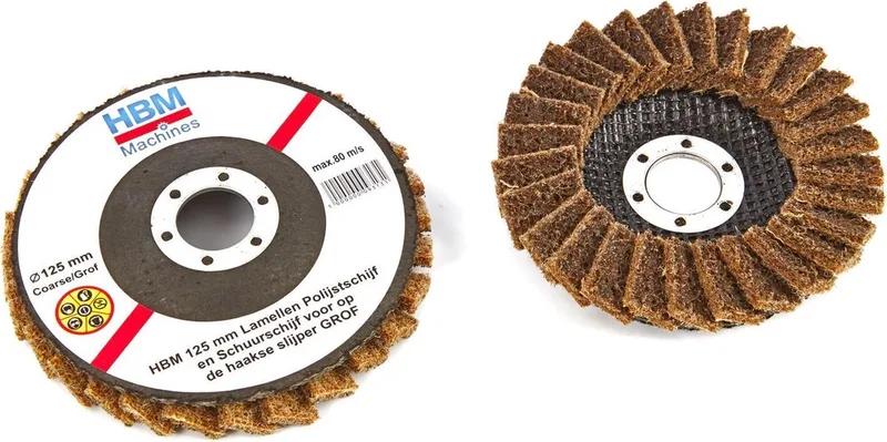 HBM 125 mm Lamellen Polijst en Schuurschijf voor haakse slijper GROF de HBM – image du produit