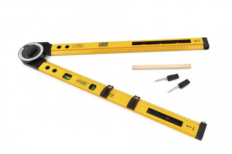 HBM 2 x 500 mm universele waterpas, blokhaak, zweihaak, cirkeltrekker. von HBM – Produktbild