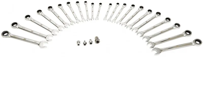 HBM 23-delige professionele ringsleutel-, steeksleutel- en ratelsleutelset metrisch en inch met 4 adapters von HBM, Neutraal – Produktbild