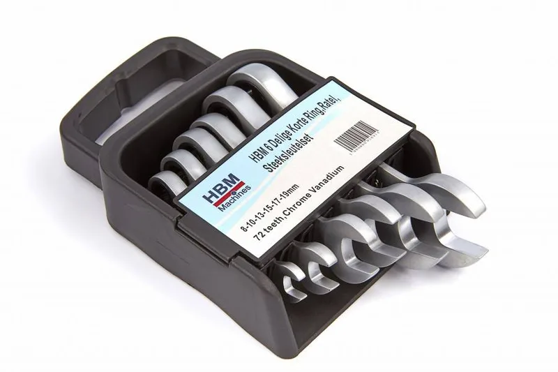 HBM 6-delige korte ring, ratel, steeksleutelset van HBM – productafbeelding