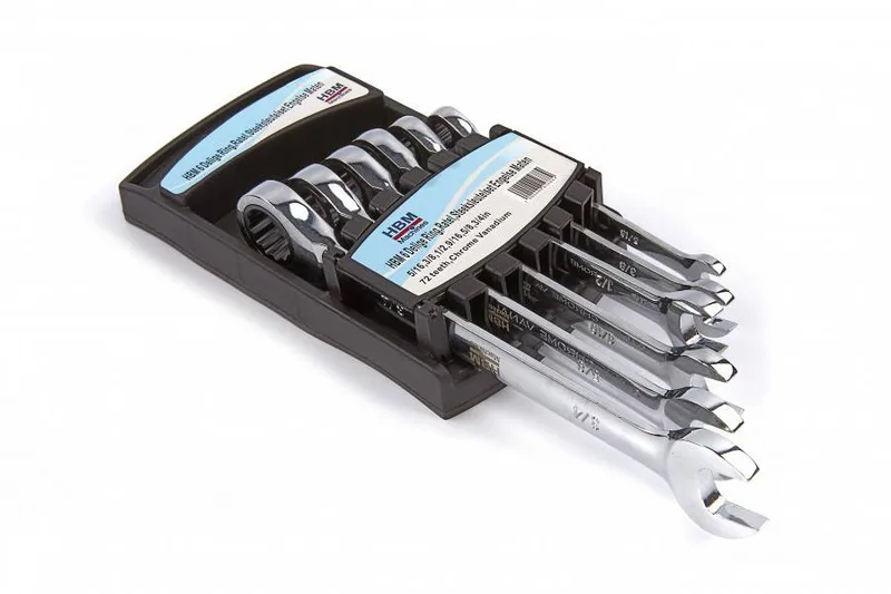 HBM 6-delige ring, ratel, steeksleutelset ENGELSE maten von HBM – Produktbild
