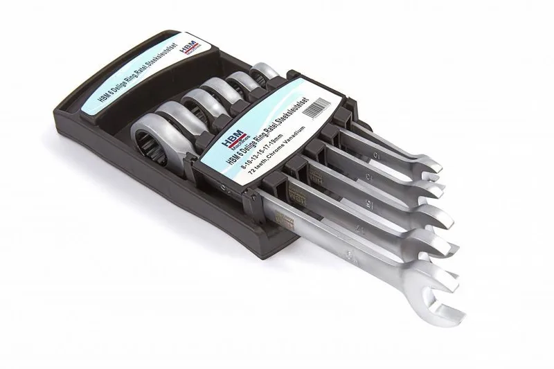 HBM 6-delige ring, ratel, steeksleutelset van HBM – productafbeelding