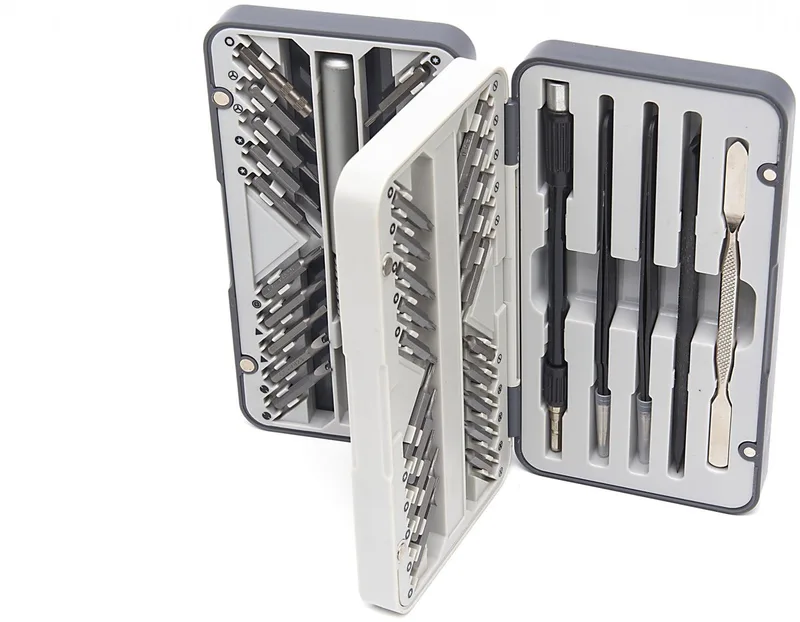 HBM 66-delige precisie schroevendraaierset met bitset, flexibel verlengstuk, 2 pincetten en 2 universele spatels by HBM – product image