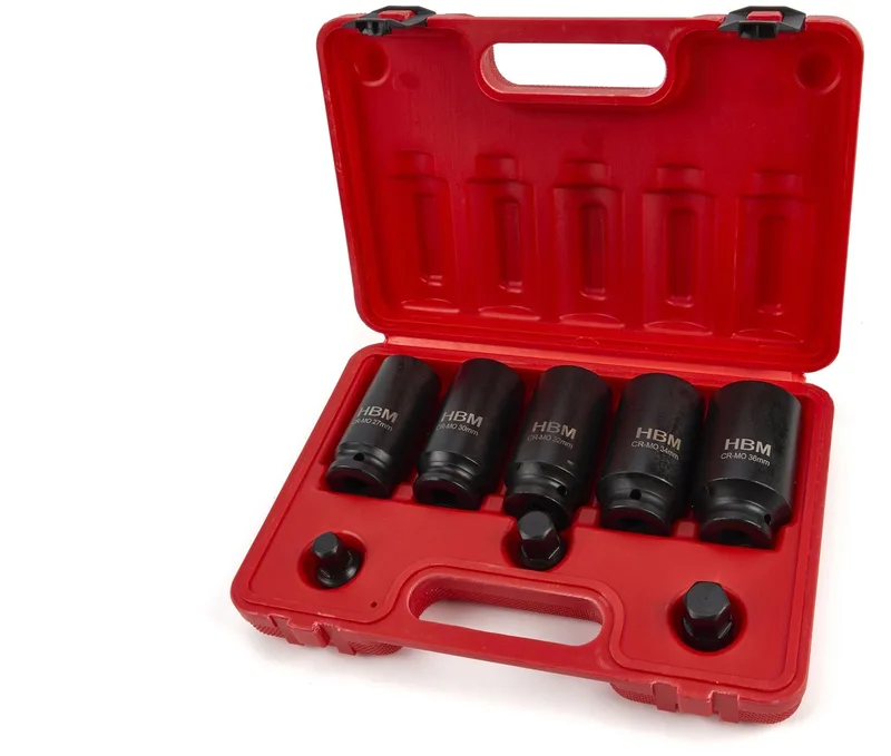 HBM 8-delige Aandrijfas Doppenset Montageset met 1/2 inch Opname de HBM, Neutraal – image du produit