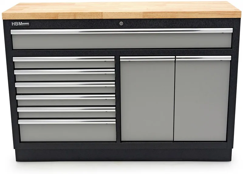HBM 9 Laden 136 Cm. Professionele Gereedschapskast, Werkbank voor Werkplaatsinrichting de HBM – image du produit