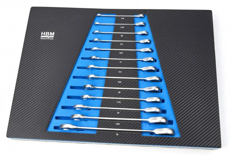 Inlay gereedschapswagen steekringratelsleutel (INCH) 13-delig by HBM – product image