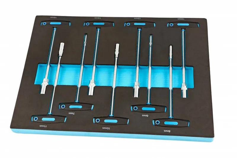 Inlay gereedschapswagen T-greep dopsleutels 9-delig von HBM – Produktbild