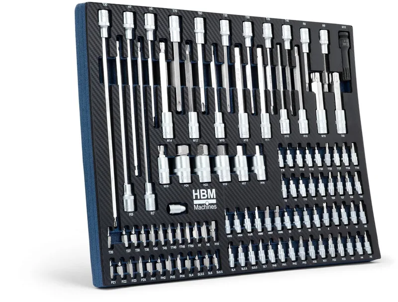 inlay met doppenset, bitset 101-delig de HBM, Neutraal – image du produit