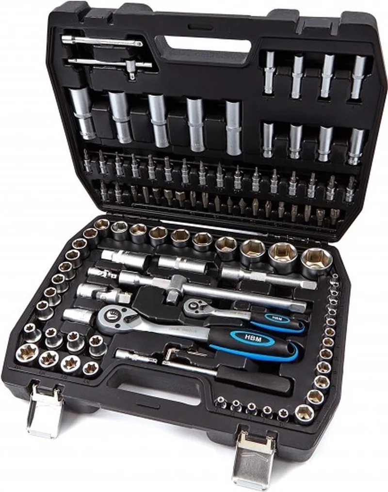 professionele 108-delige 1/2 1/4'' doppenset (8451) by HBM, Black – product image