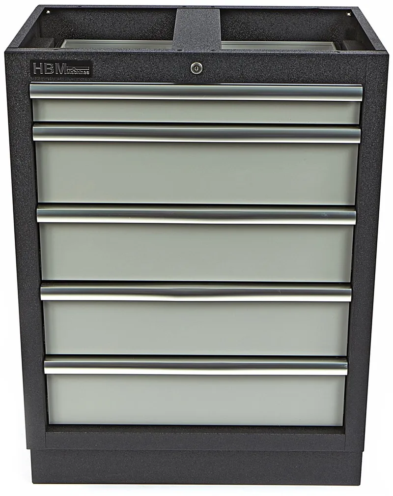 Professionele Gereedschapskast 5 Laden, Staal, 68 x 46 x 91 cm, 50 kg Belastbaar de HBM, Anthracite – image du produit