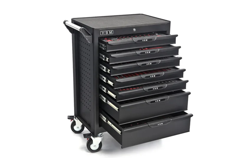 PROFI 283-delige DeLuxe Hoge gereedschapswagen ZWART de HBM – image du produit