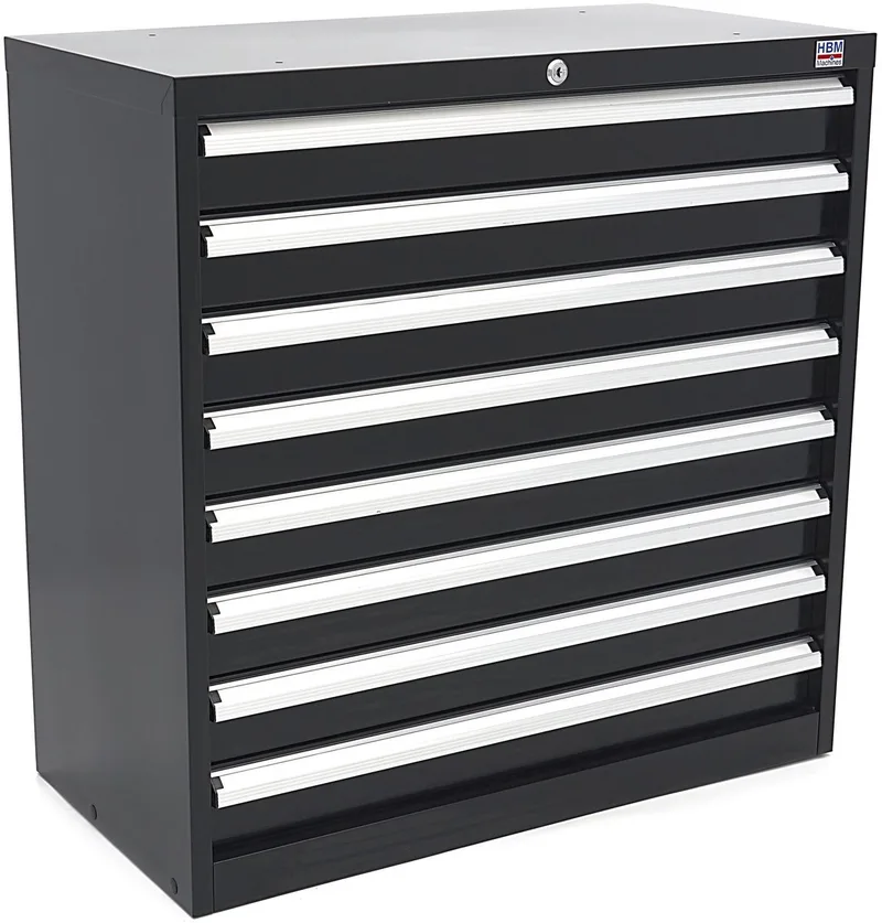 Profi Gereedschapskast 8 Laden 90 x 45 x 90 cm Zwart de HBM, Neutraal – image du produit