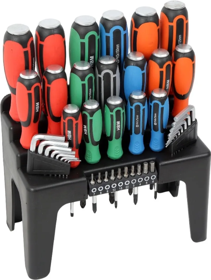 slagvaste schroevendraaierset 44-delig by HBM, Blue – product image