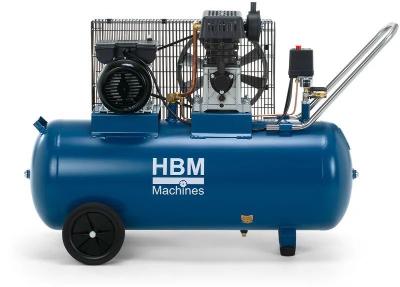 Snaaraangedreven compressor 100 liter de HBM, Bleu – image du produit