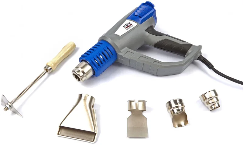 Verstelbaar Heteluchtpistool Deluxe 2000 Watt inclusief 6 accessoires von HBM – Produktbild