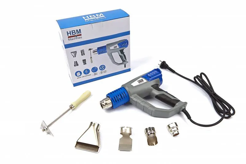 verstelbaar heteluchtpistool DeLUXE 2000 Watt met 6 accessoires de HBM – image du produit