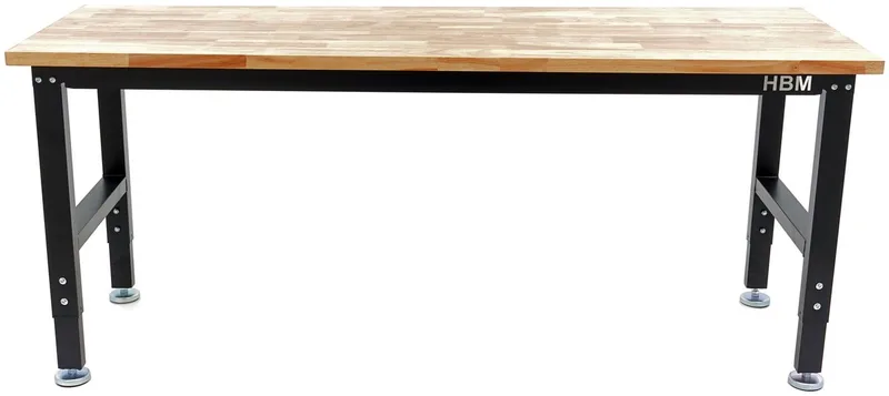 werkbank met massief houten blad, in hoogte verstelbaar, 182 cm de HBM – image du produit