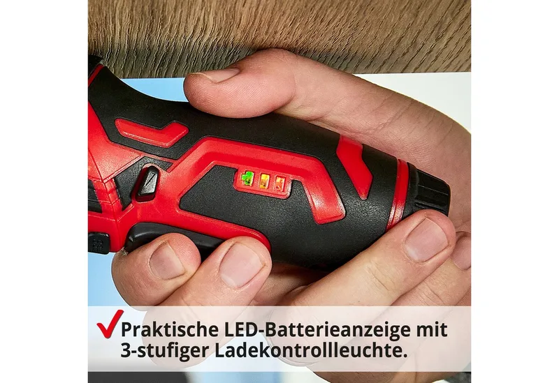 Akku-Schrauber mit 3,4V/2Ah Akku und 52-teiliger Bitsatz, 230 U/min, 4 Nm, Mangetisch, 4 Nm van Hecht, Rood – productafbeelding 2 van 5