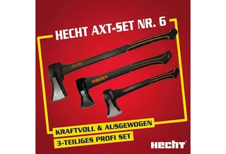 Axt 40cm Spaltbeil 55cm Spaltaxt 63cm Spaltaxt Set, (3-St), Gummierter Handgriff von Hecht – Produktbild 2 von 3