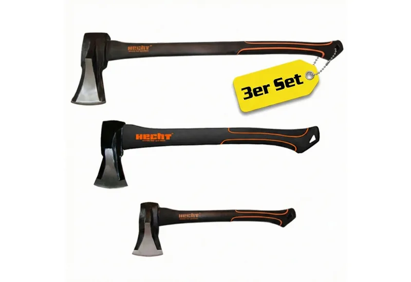 Axt 40cm Spaltbeil 55cm Spaltaxt 63cm Spaltaxt Set, (3-St), Gummierter Handgriff von Hecht – Produktbild 1 von 3